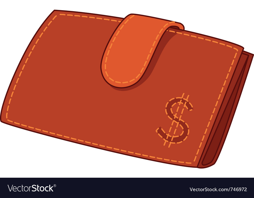 Red leather wallet with dollar sign