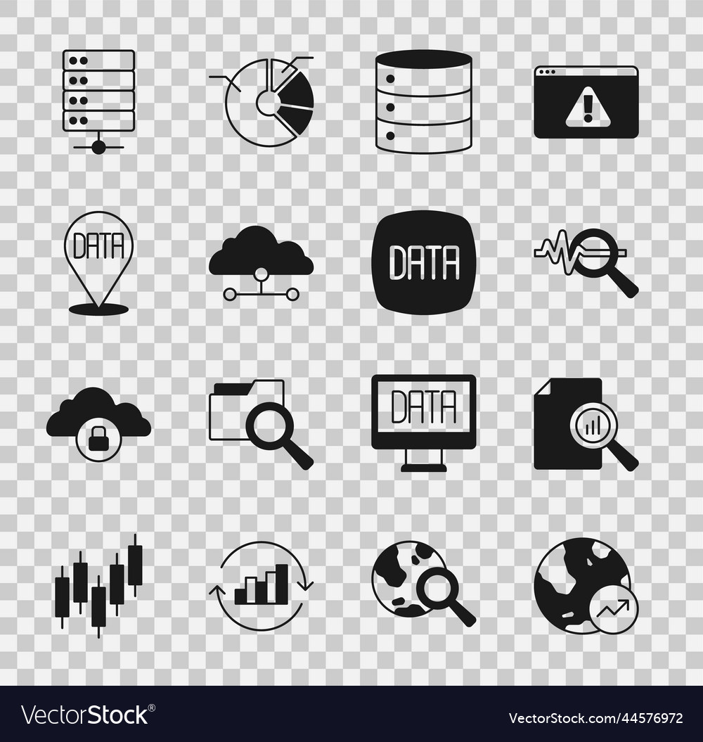 Set financial growth document with graph chart vector image Set financial growth document with graph chart