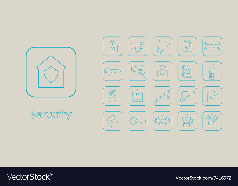 Set of security simple icons