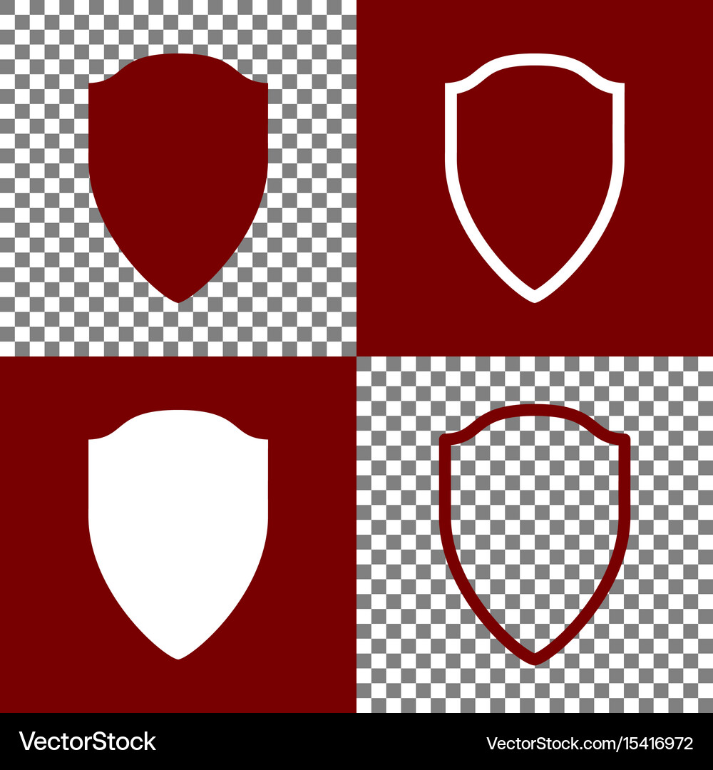 Shield sign bordo and white Royalty Free Vector Image