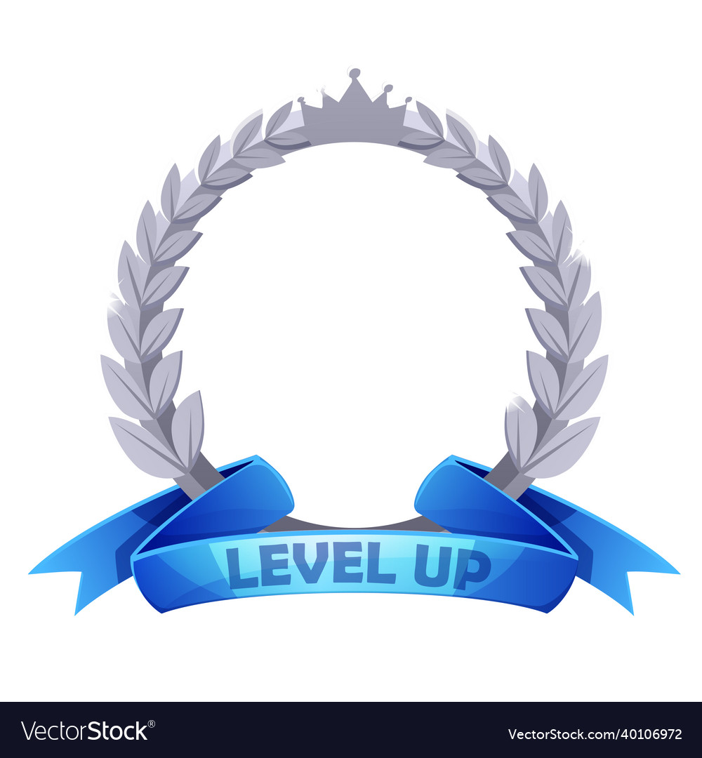 Silver game avatar round frame level up template