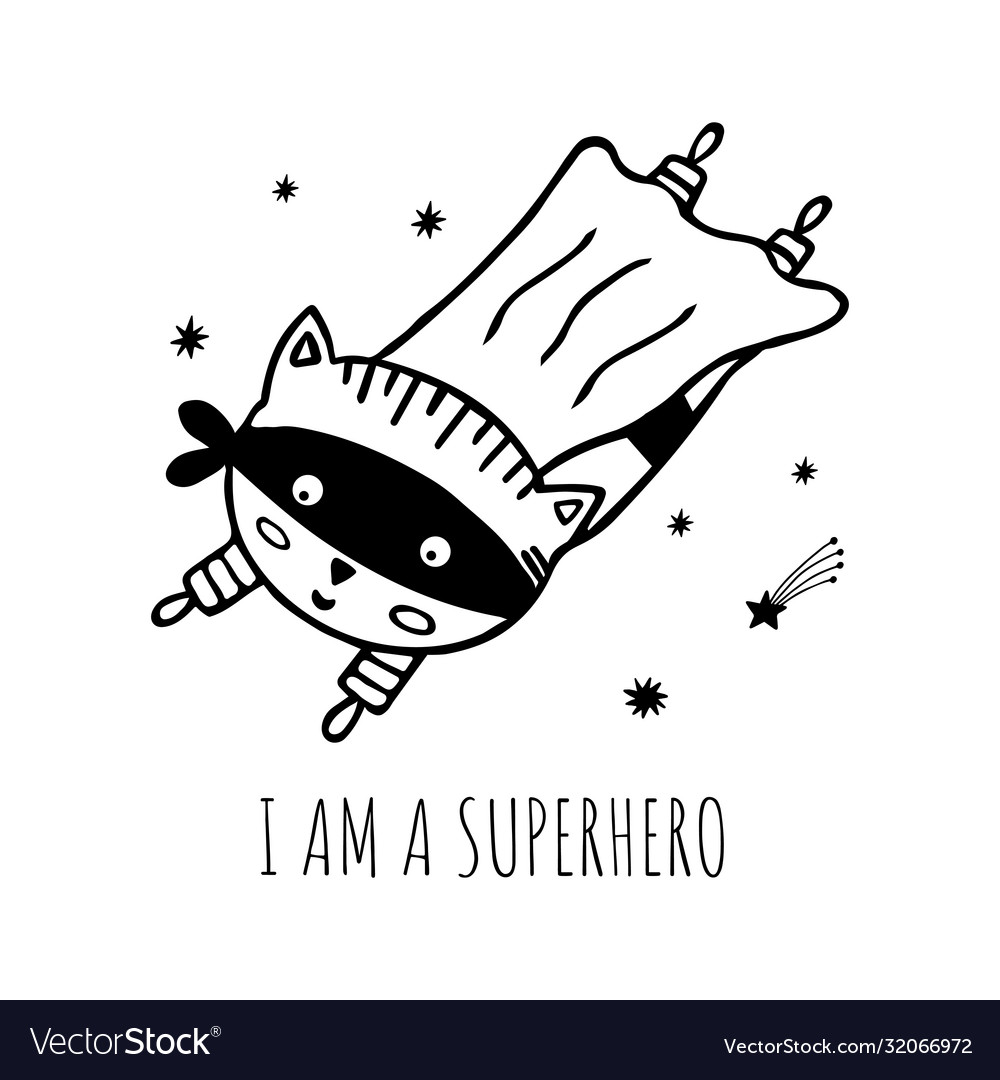 Superhero in a black suit on white background Vector Image