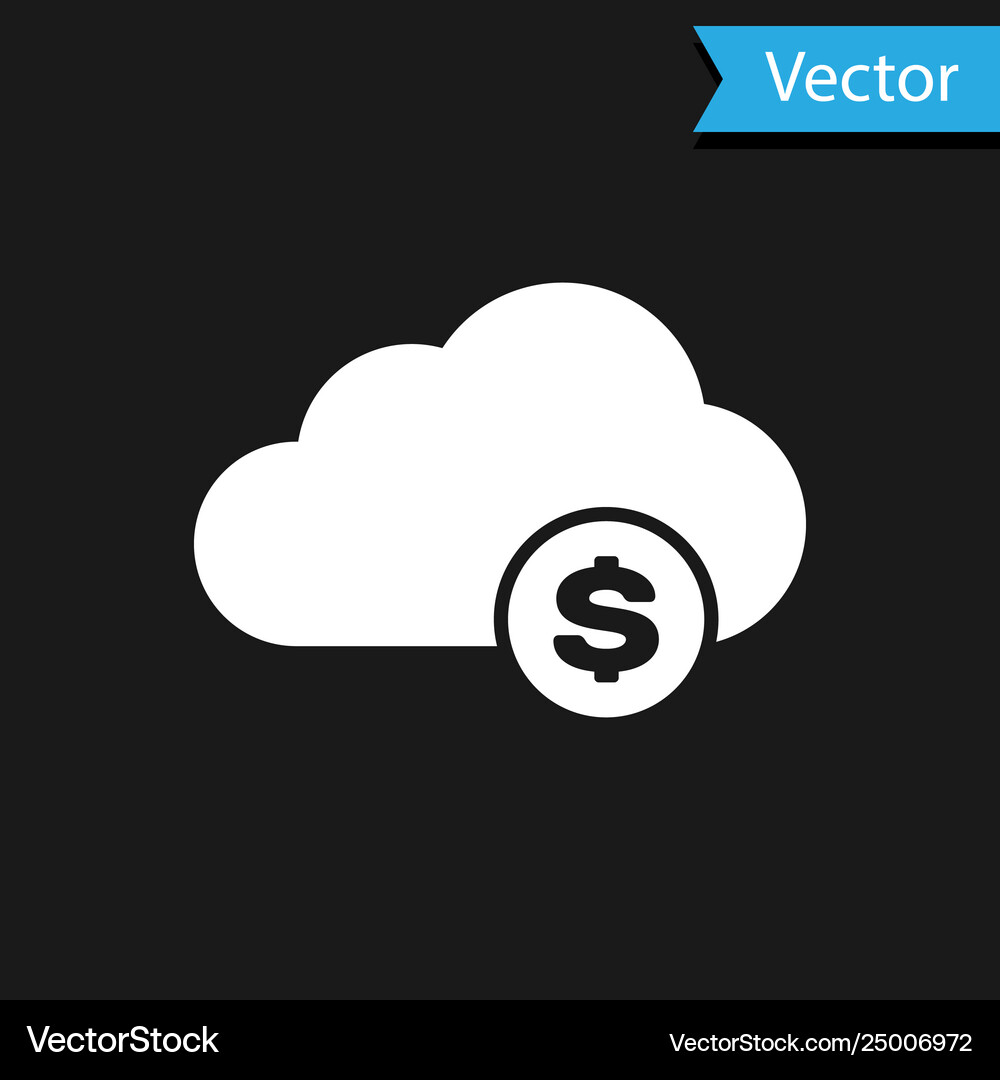 White cryptocurrency cloud mining icon isolated Vector Image