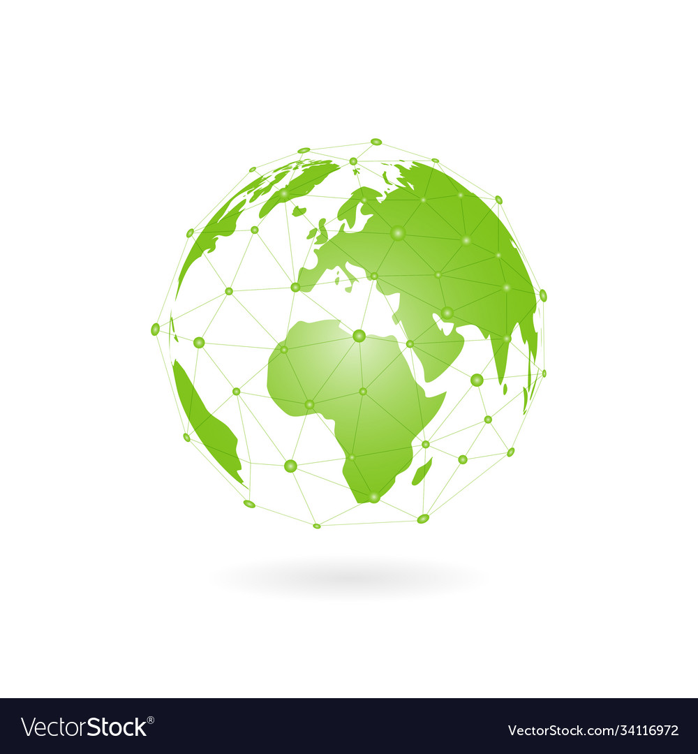 Wireframe globe connection