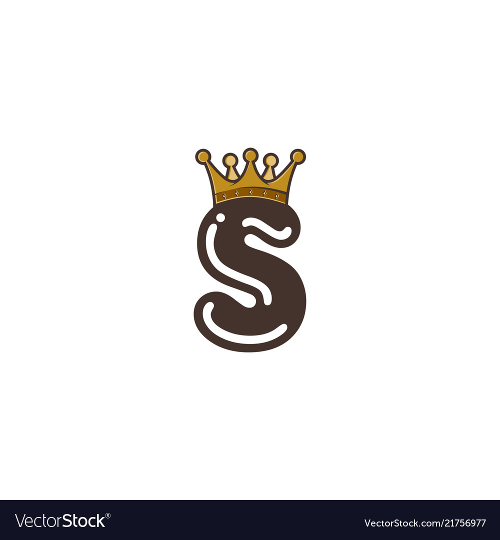 Alphabet letter with crown king queen Royalty Free Vector