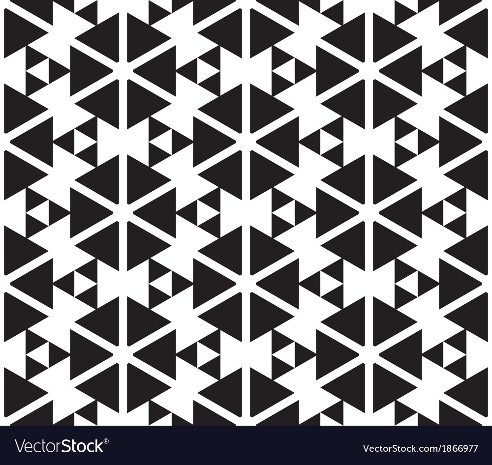 Black and white seamless triangle pattern. Abstract vector