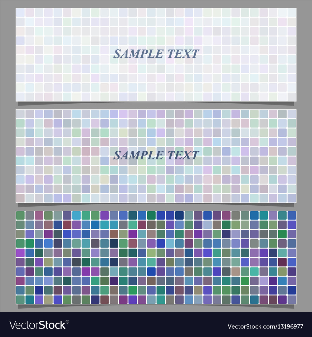Colored square pattern banner background set