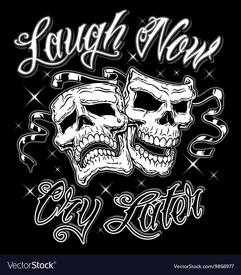 laugh now cry later skull tattoo designs bearArtDrawing