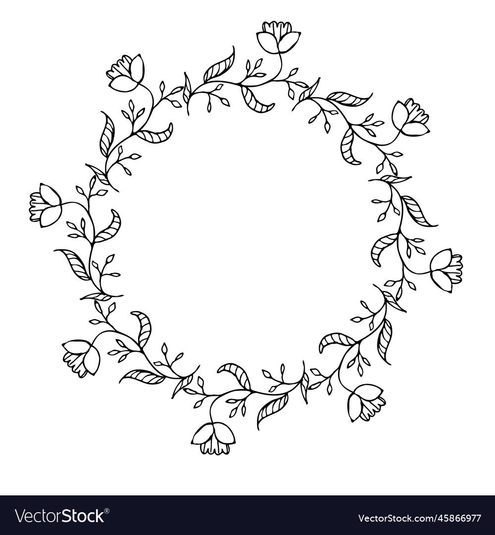 Decorative floral frame Royalty Free Vector Image