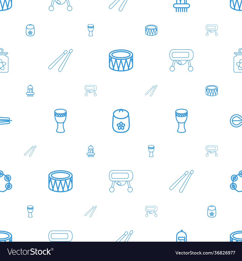 Drum icons pattern seamless white background