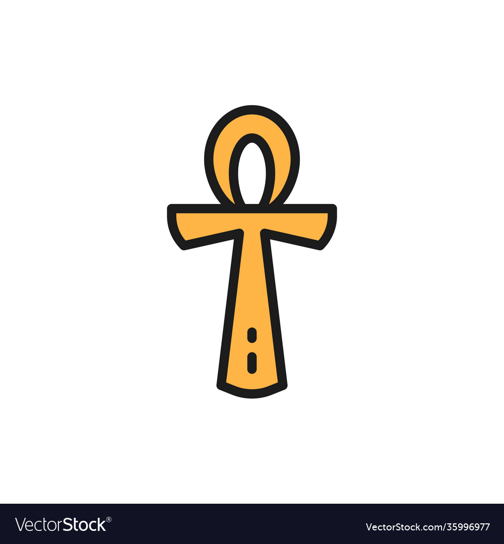 Egyptian ankh religious symbol color line icon Vector Image