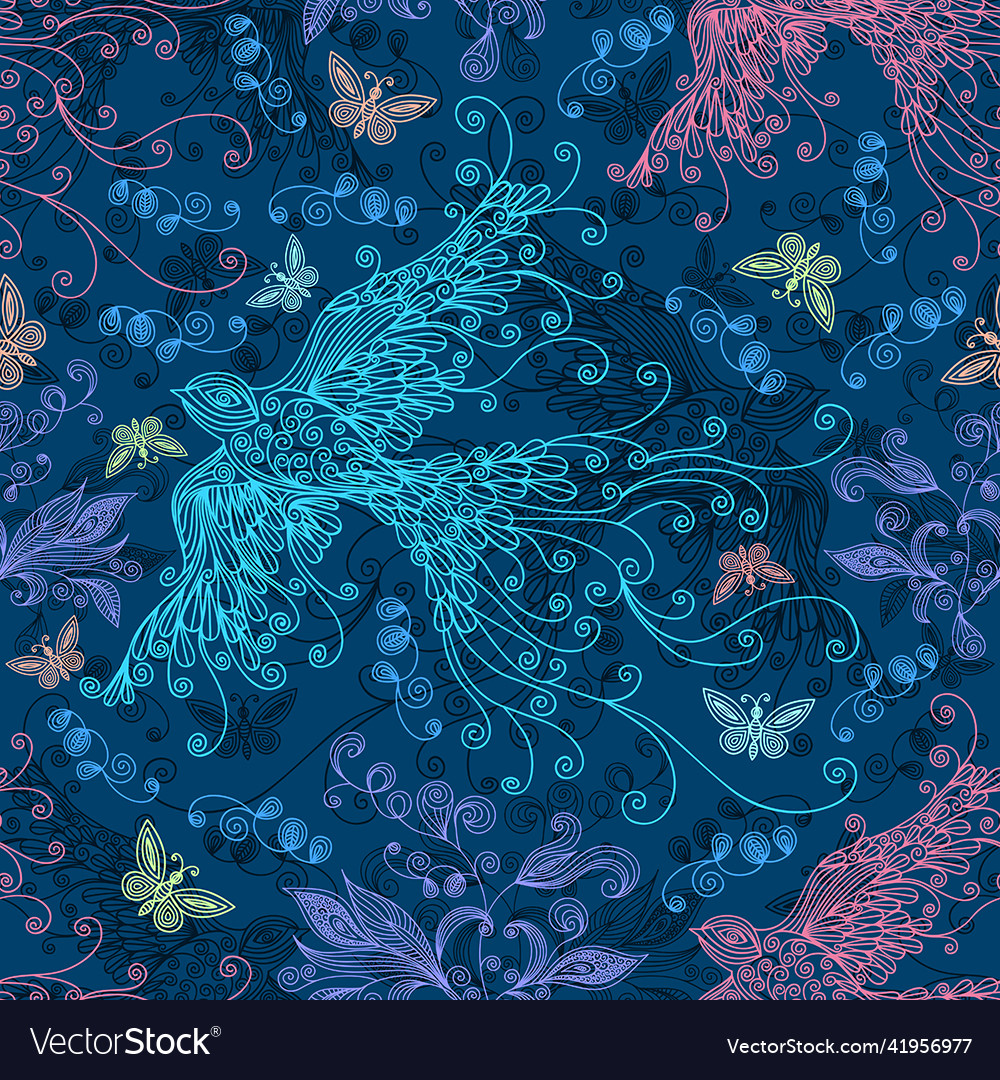 Floral Doodle Seamless Pattern