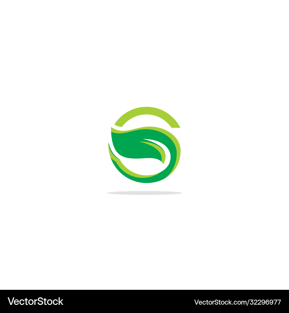 Green leaf s initial logo Royalty Free Vector Image