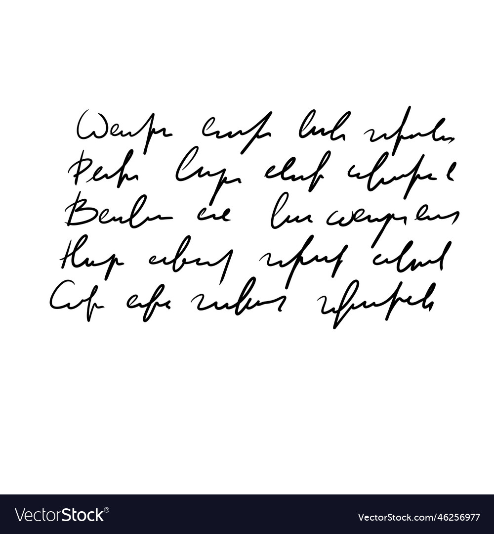 Handwritten unreadable text vector image Handwritten unreadable text