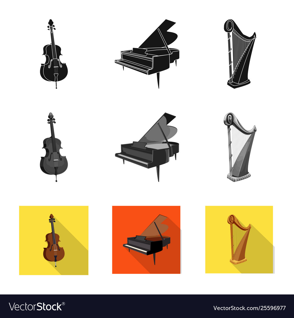 Isolated object music and tune logo collection vector image Isolated object music and tune logo collection