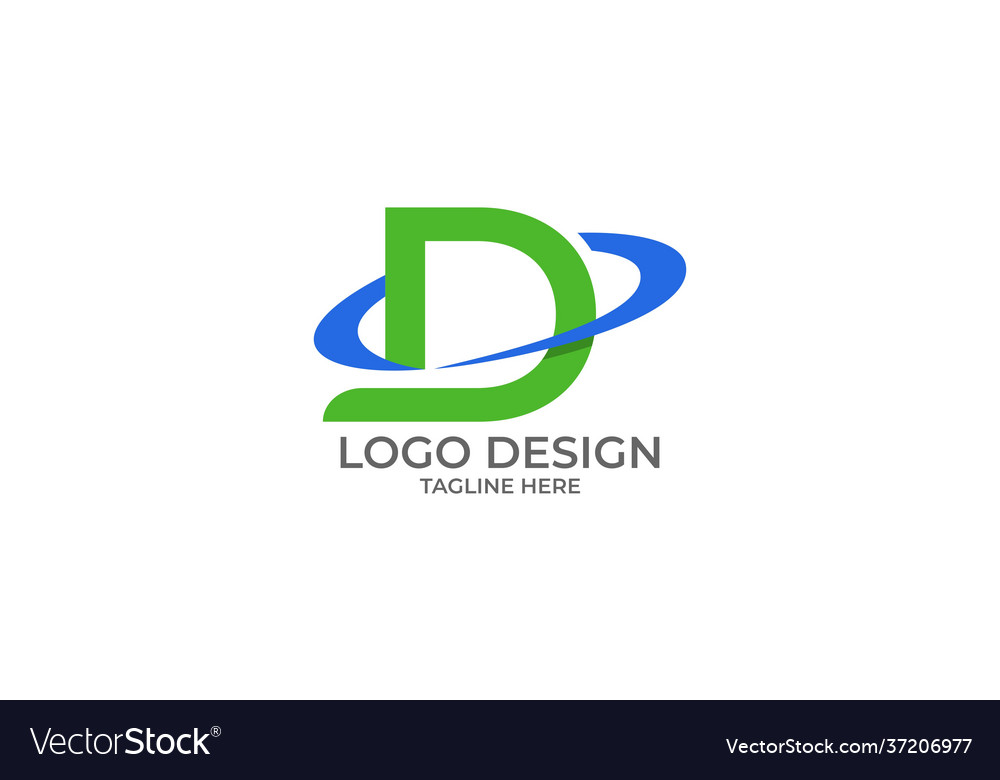 Letter d corporate style rounded ring shape logo