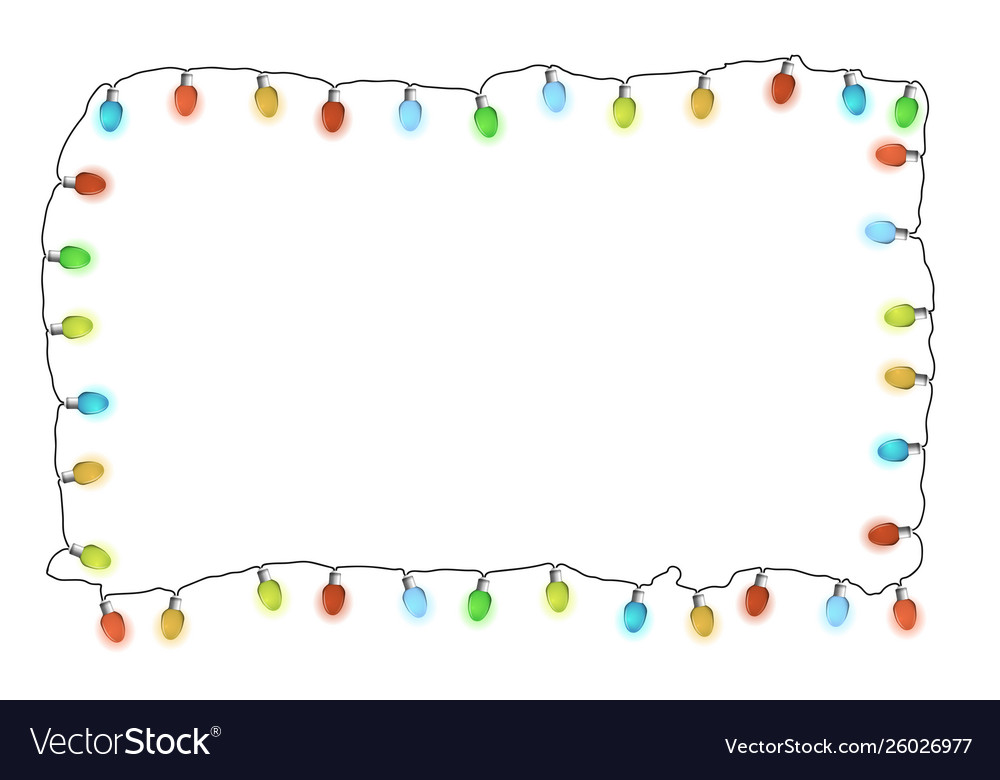 Lights bulb garlands frame Royalty Free Vector Image