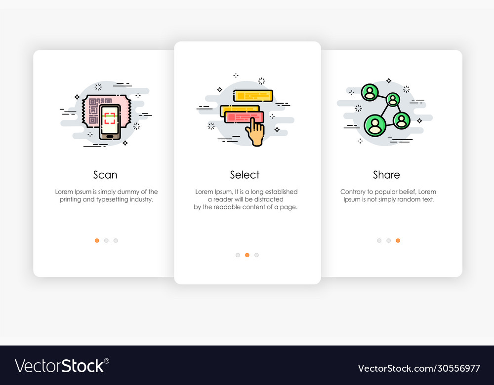 Onboarding screens design in how to use app