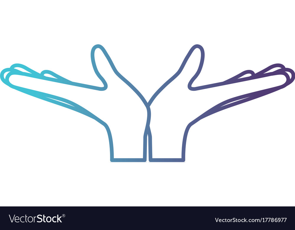 Pair open hands gesture on gradient color