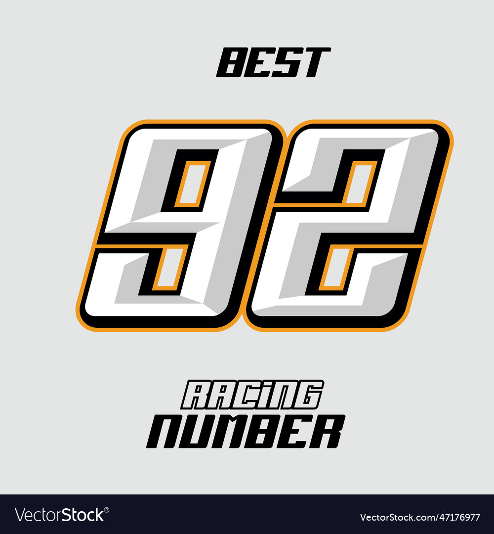 Racing number template 92