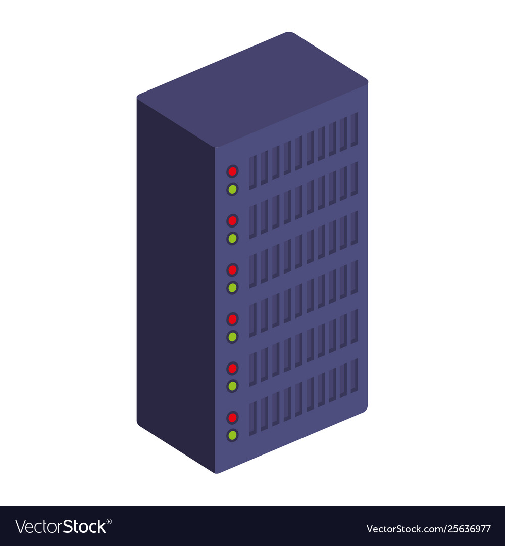 Server tower data center icon vector image Server tower data center icon