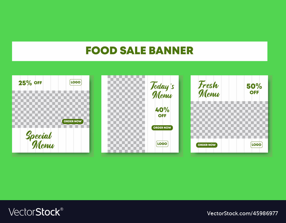 Set of editable minimal square banner template