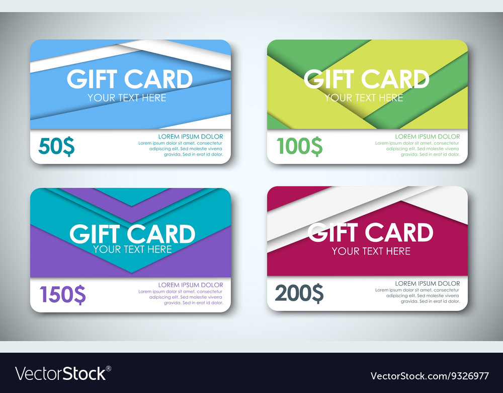 Set of gift cards Royalty Free Vector Image - VectorStock