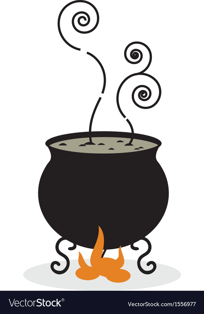 Silhouette of cauldron and fire