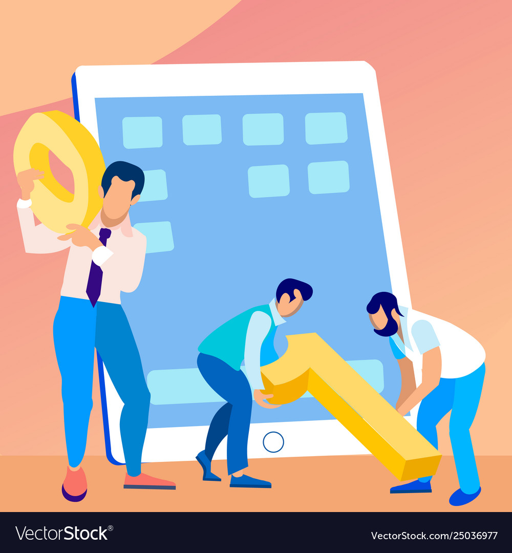 Software engineers working together vector image Software engineers working together