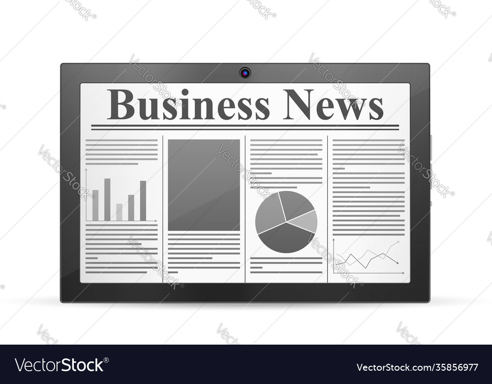 Tablet newspaper Royalty Free Vector Image - VectorStock