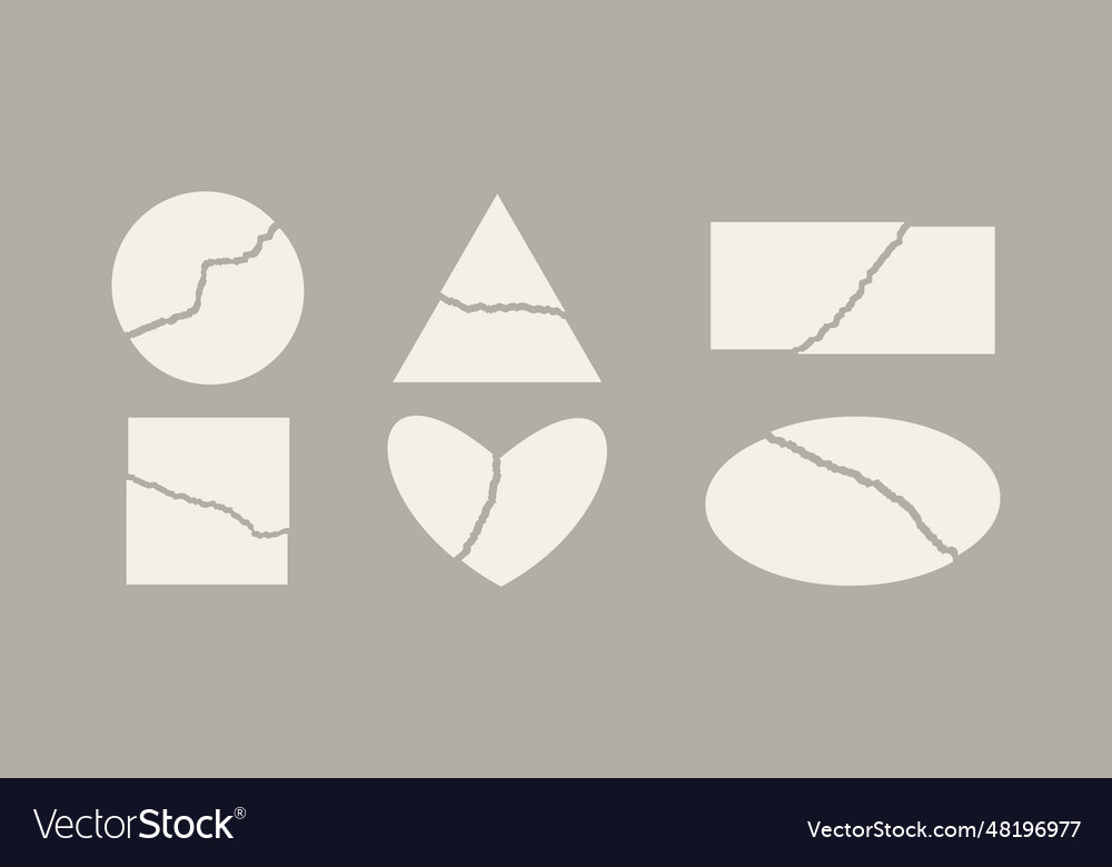 Torn in parts paper element set circle triangle Vector Image Torn in parts paper element set circle triangle