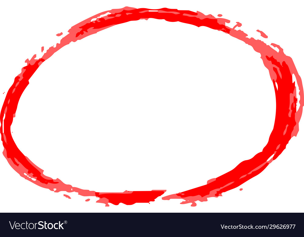Variation handwritten red brush circle