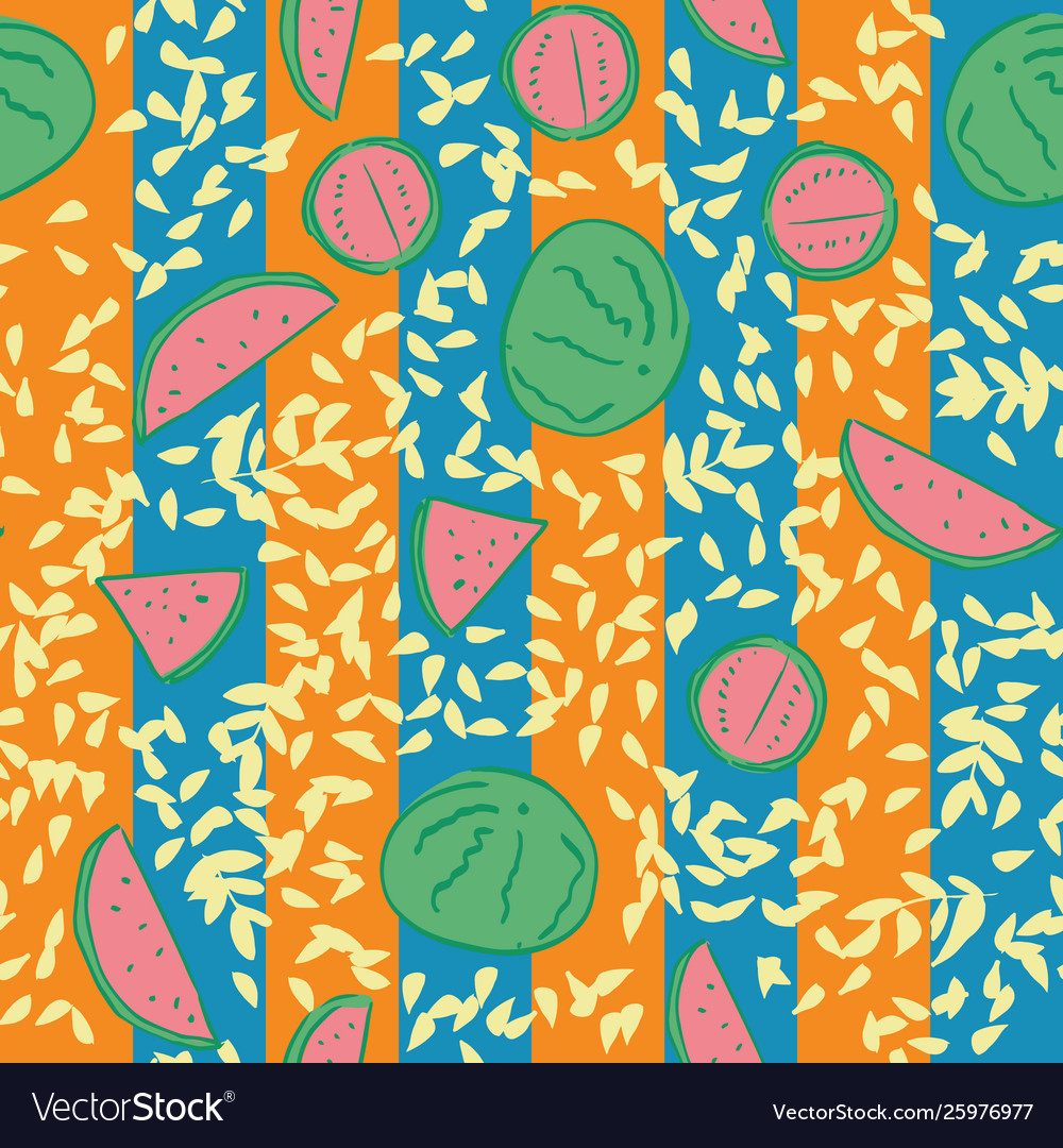 Watermelon stripe seamless pattern design