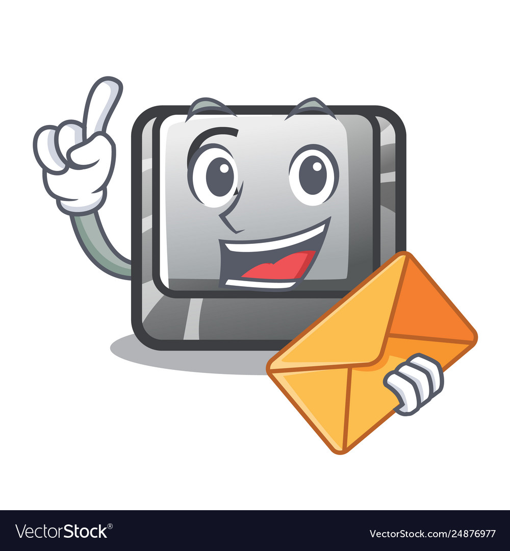 With envelope button c in mascot shape