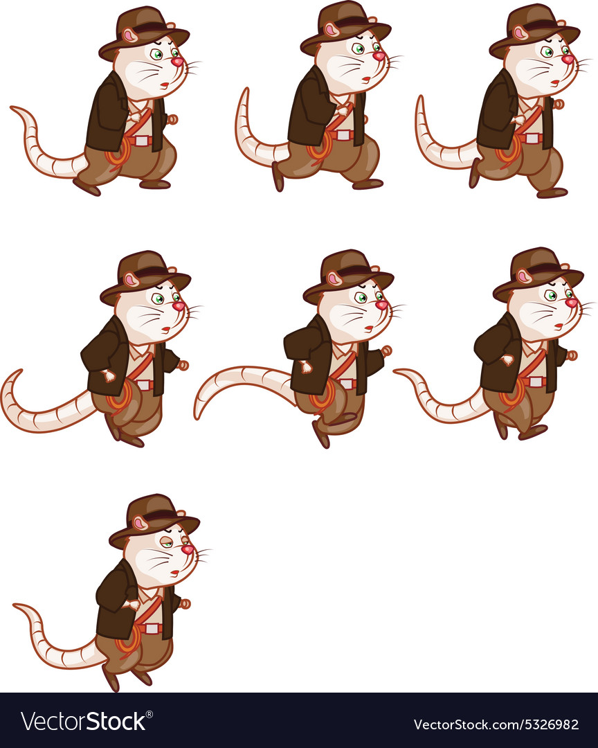 Adventurer rat running sprite Royalty Free Vector Image Adventurer rat running sprite Royalty Free Vector Image