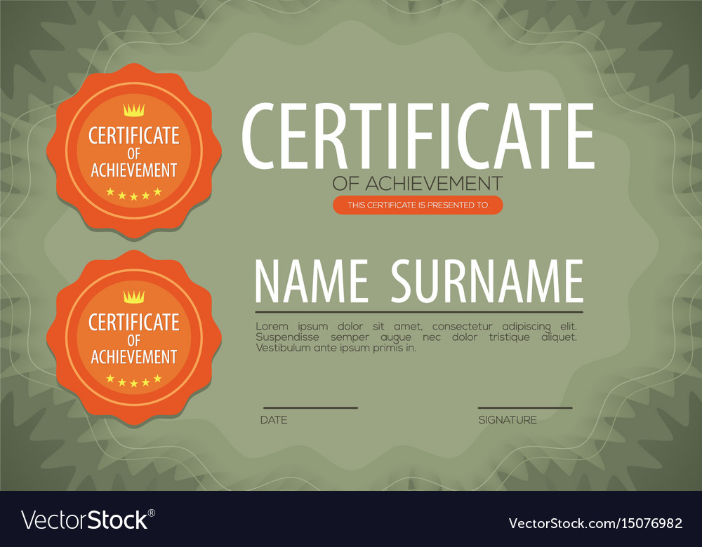 Blank certified border template Royalty Free Vector Image