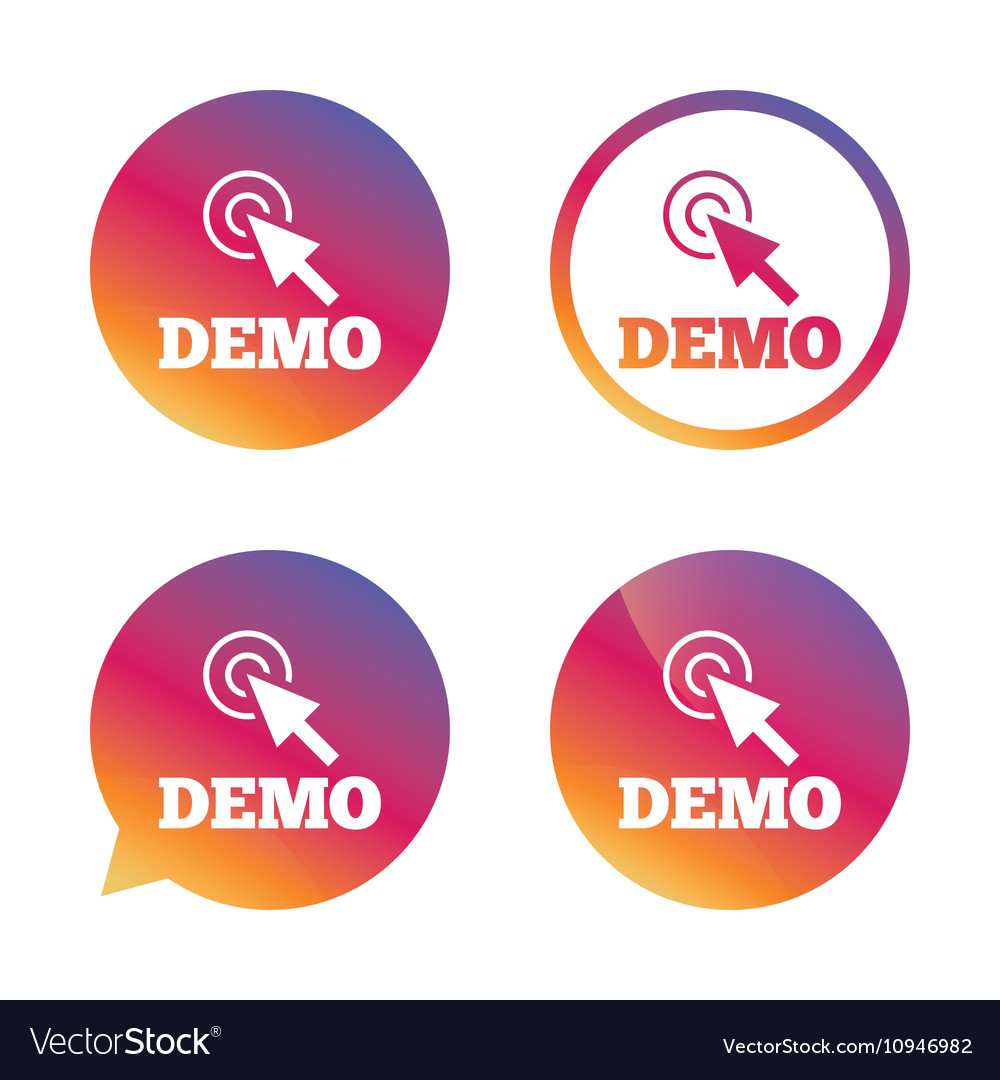 Demo with cursor sign icon demonstration symbol