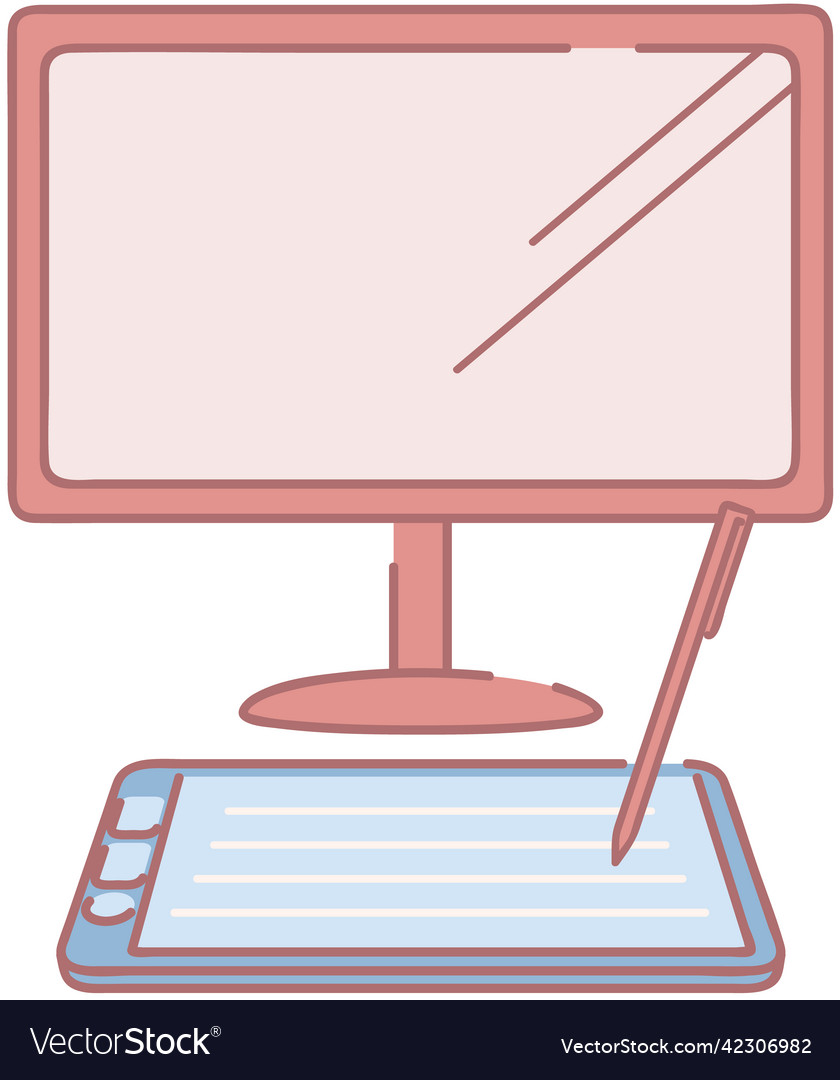 Digital tablet and computer monitor device vector image Digital tablet and computer monitor device