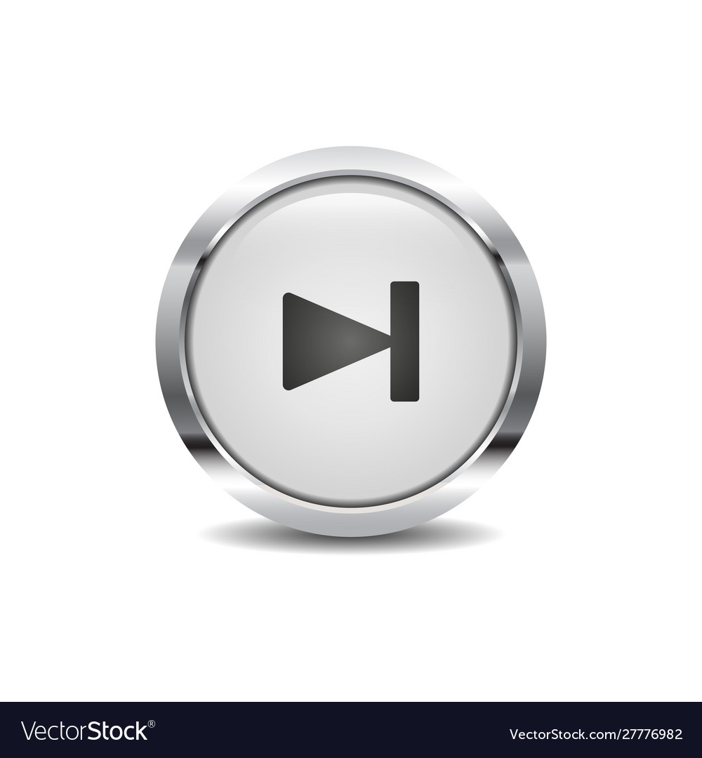 Forward icon image round 3d button with metal vector image Forward icon image round 3d button with metal