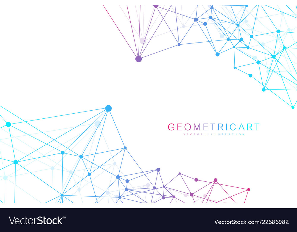 Geometric abstract background with connected line vector image Geometric abstract background with connected line