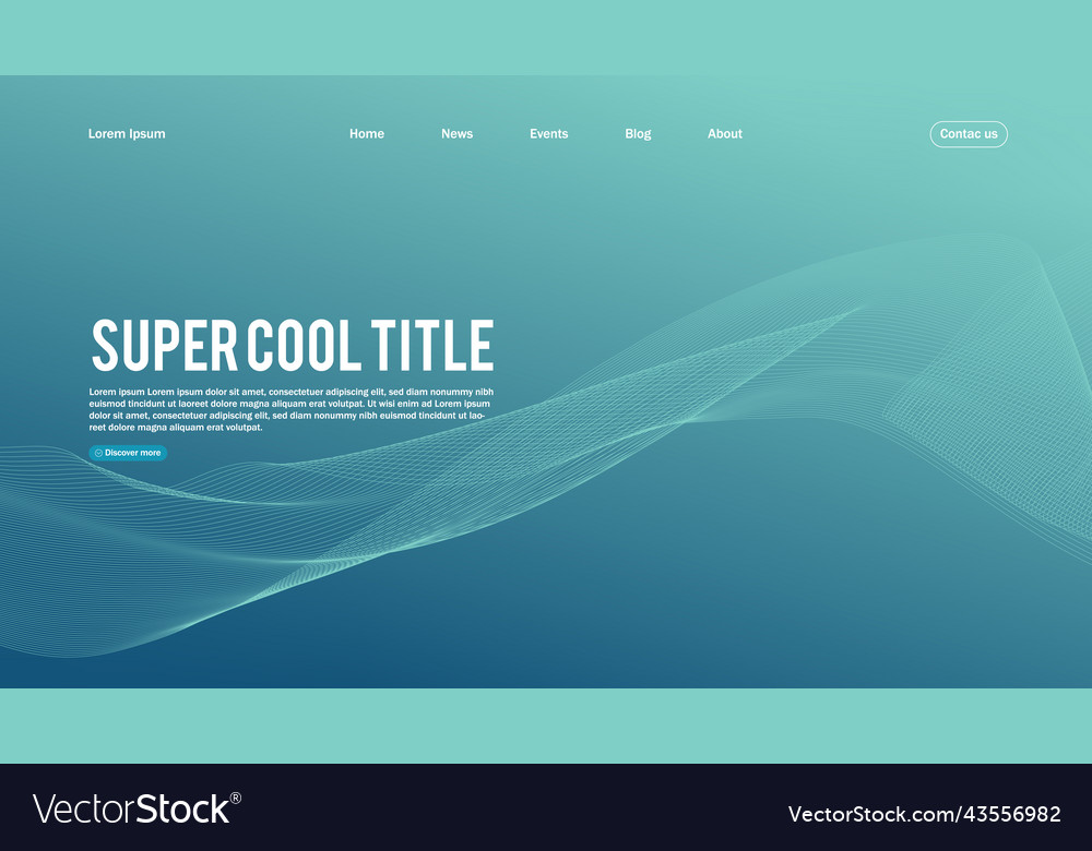 Landing page abstract design template for website vector image Landing page abstract design template for website