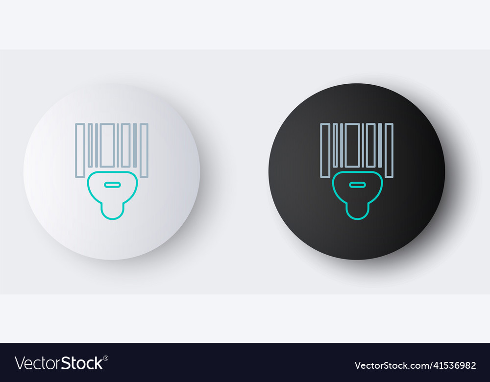 Line scanner scanning bar code icon isolated vector image Line scanner scanning bar code icon isolated