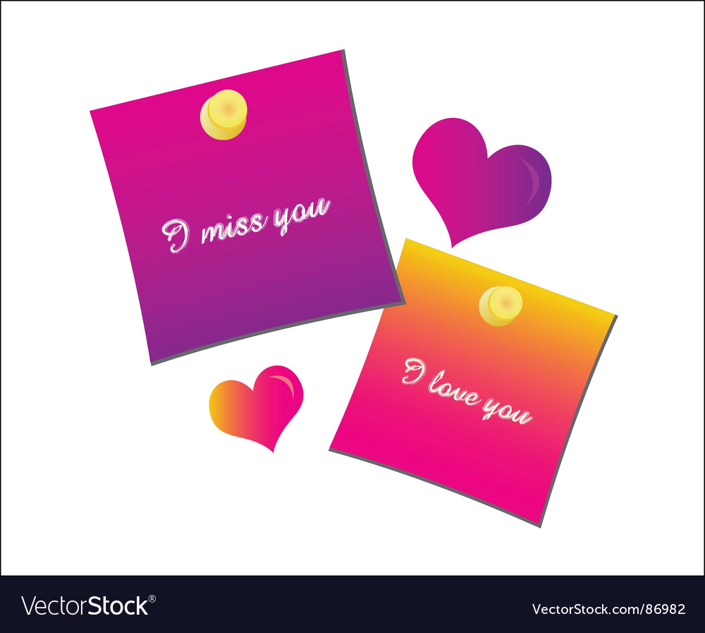 Lovely postits Royalty Free Vector Image VectorStock