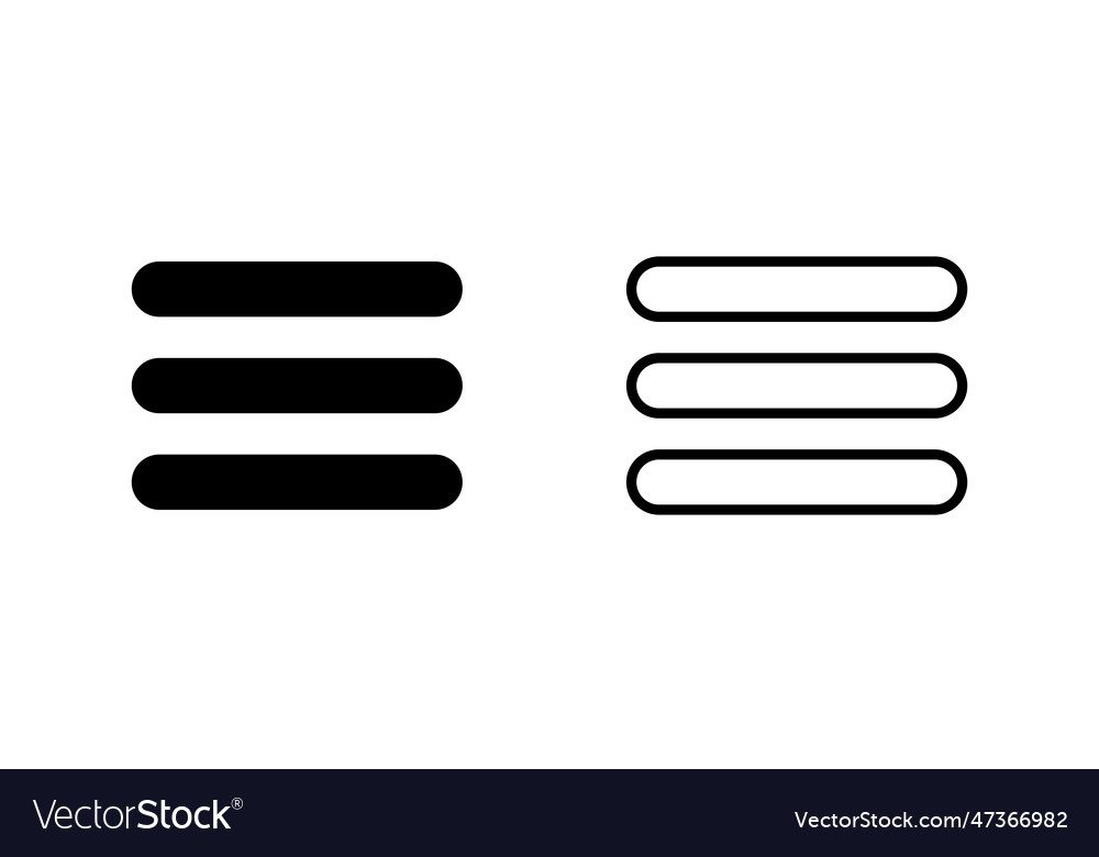 Menu icon set web hamburger symbol