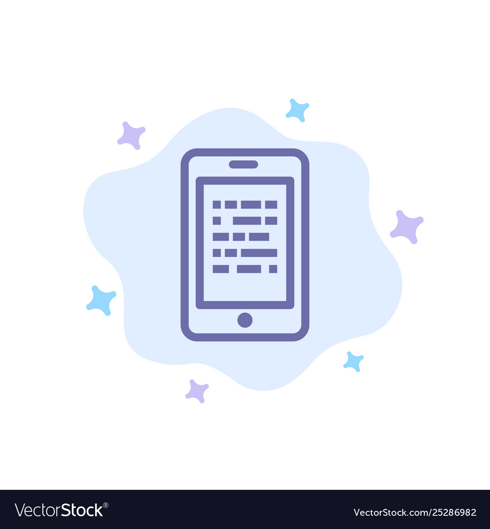 Mobile read data secure e learning blue icon