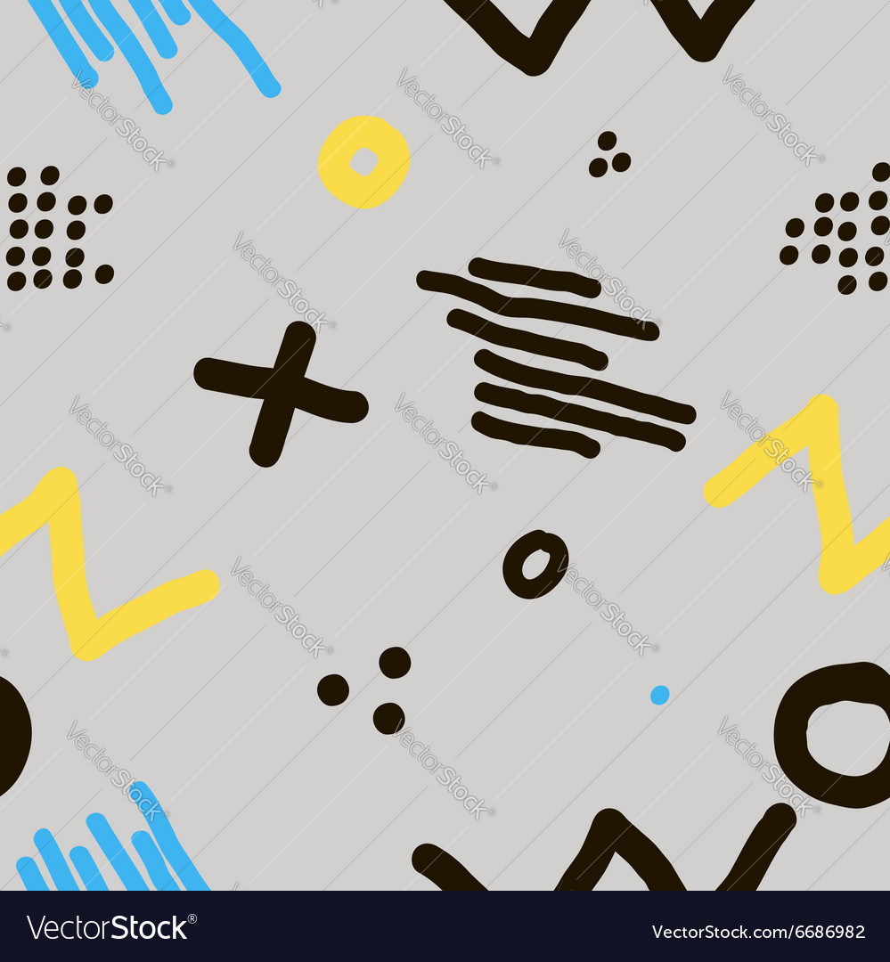 Modern hand draw abstract seamless pattern