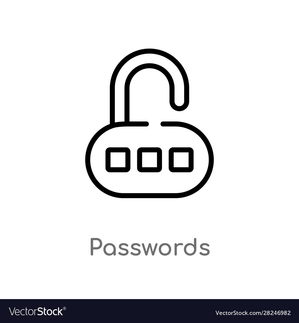 Outline passwords icon isolated black simple line
