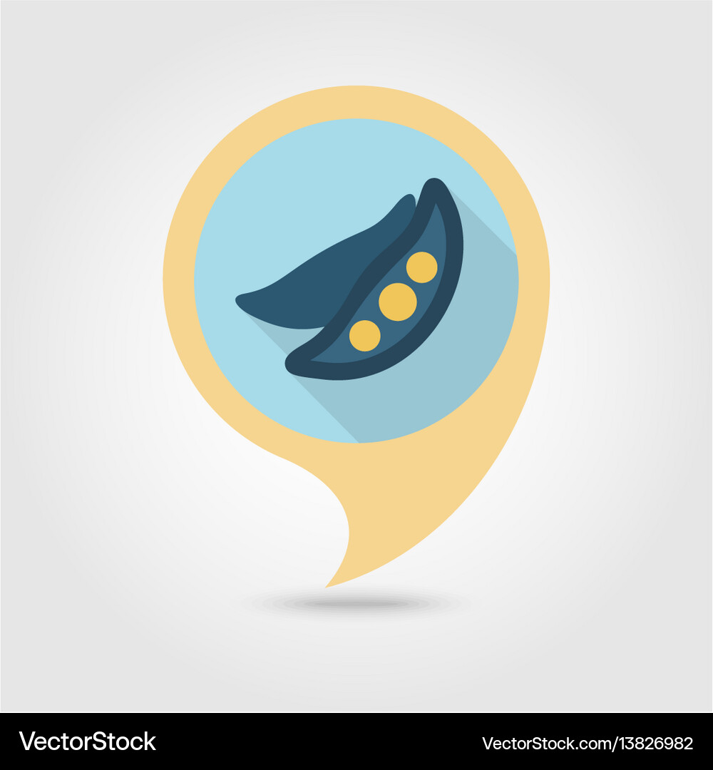 Pea flat pin map icon vegetable Royalty Free Vector Image