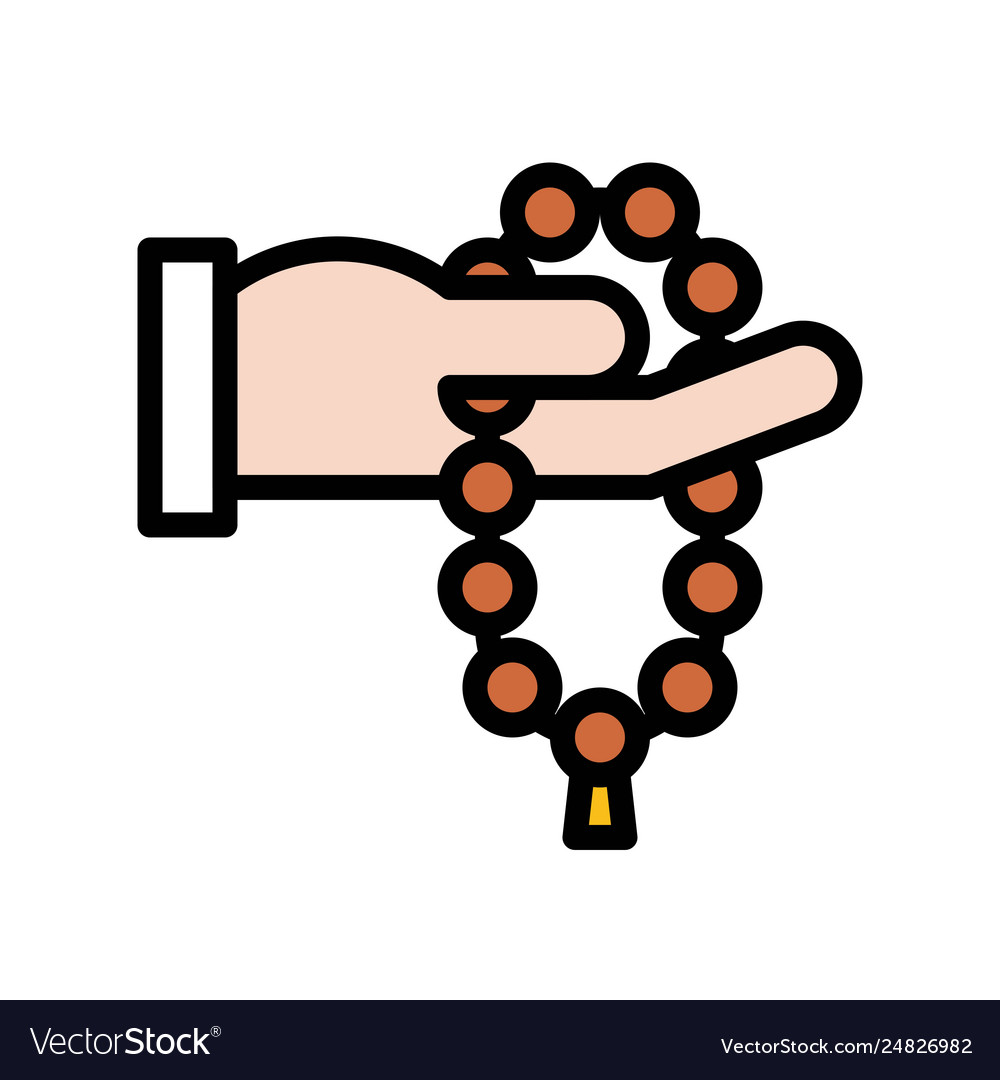 Prayer Beads Ramadan Related Filled Icon Vector Image