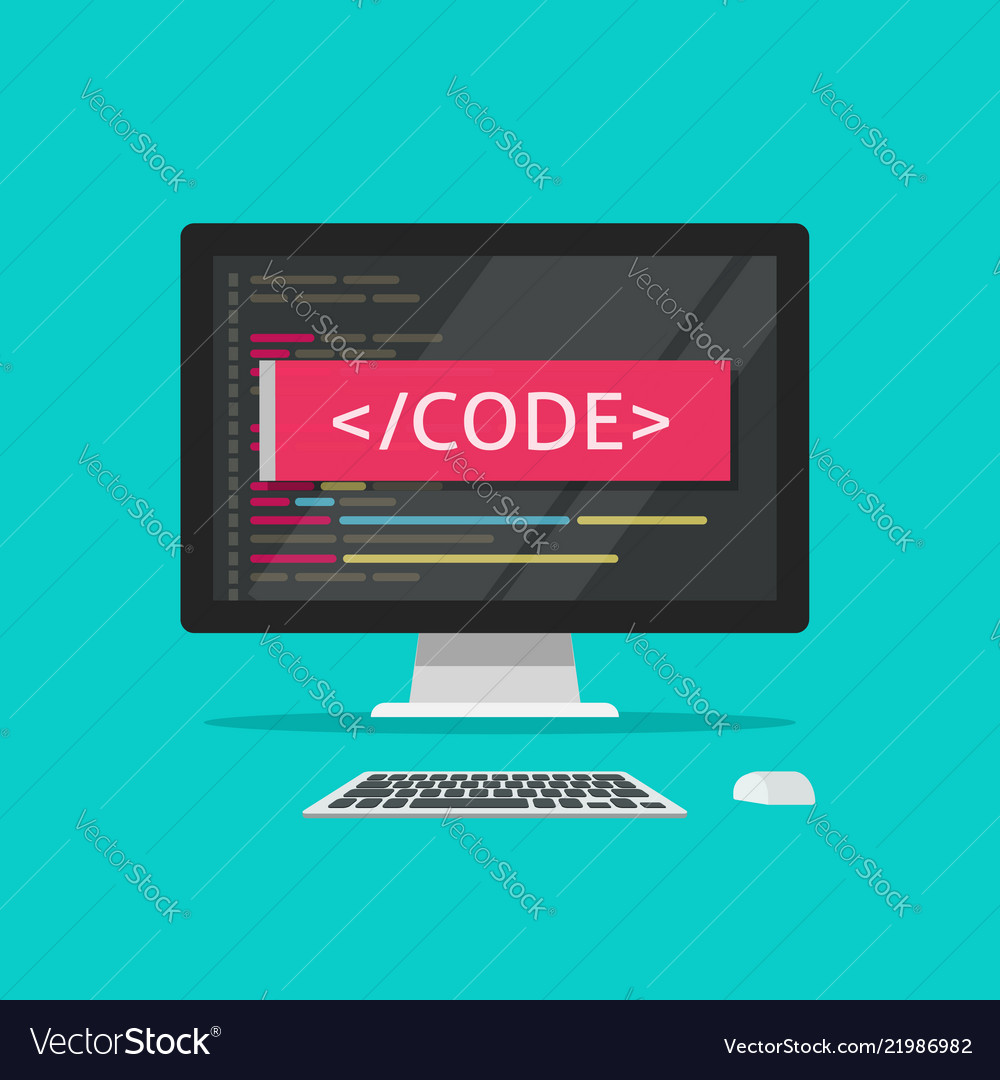 Programming code on computer Royalty Free Vector Image